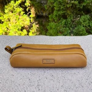Tumi Leather Electric Cord Pouch In Tan